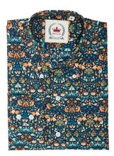 Men’s Blue and Orange Luxury Cotton Floral Shirt