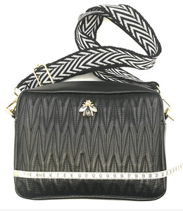 CROSS BODY BAG IN BLACK VEGAN LEATHER