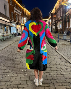 Picasso Bamboo Blend Hand Painted Maxi Coat