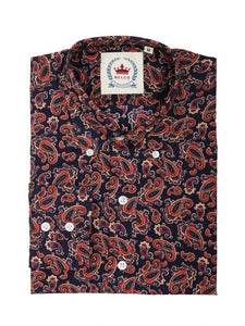 Men’s Navy Luxury Cotton Paisley Shirt