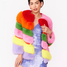 RAINBOW LUXURY FAUX FUR COAT