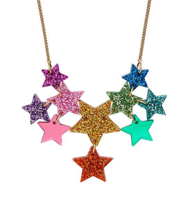 Tatty Devine Super Star Necklace - Rainbow