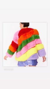 RAINBOW LUXURY FAUX FUR COAT